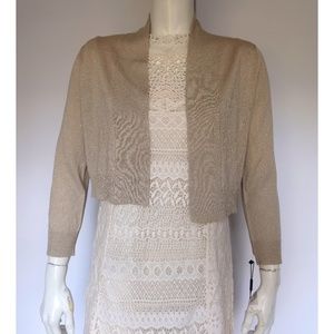 NWT Soft Gold Metallic Calvin Klein Cardigan